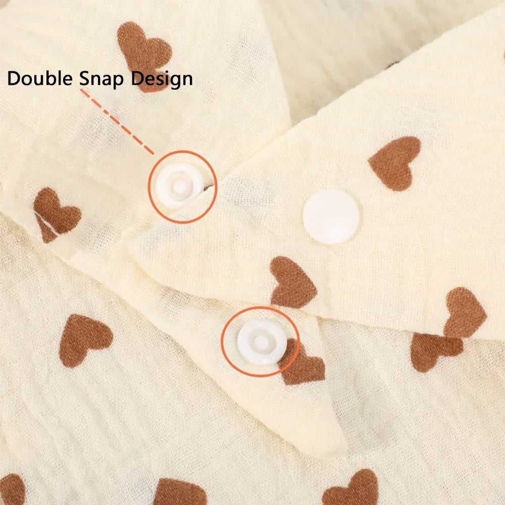 3PC Baby Cotton Soft Muslin Burp Cloths | Color-Matching Bandana Handkerchief & Feeding Bibs for Infants