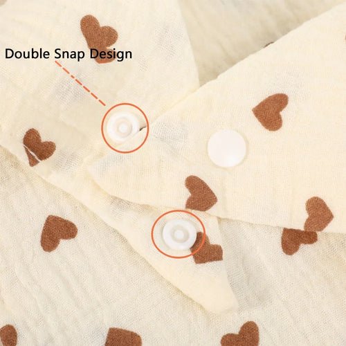 3PC Baby Cotton Soft Muslin Burp Cloths | Color-Matching Bandana Handkerchief & Feeding Bibs for Infants